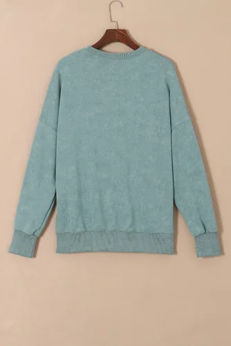 Vista 191 de SHEWIN Sudadera casual de manga larga con cuello redondo para mujer, ligera, holgada
