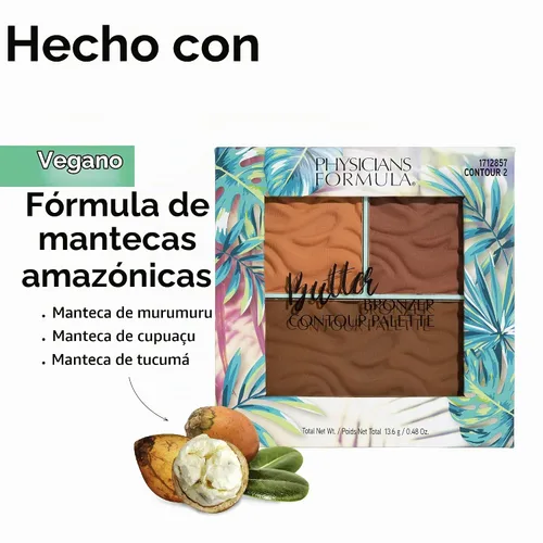 Vista 5 de Physicians Formula Paleta de contorno de bronceador de mantequilla, media/oscura