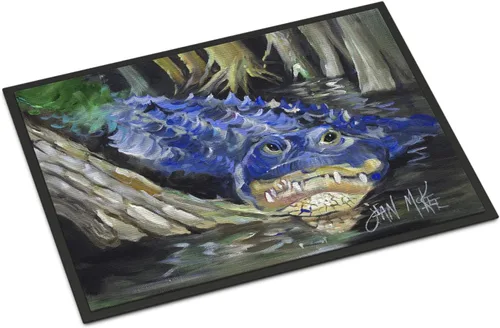 Vista 225 de Caroline's Treasures JMK1017JMAT - Tapete de caza de rana garza azul, 24 x 36 pulgadas, tapete para puerta delantera, interior y exterior