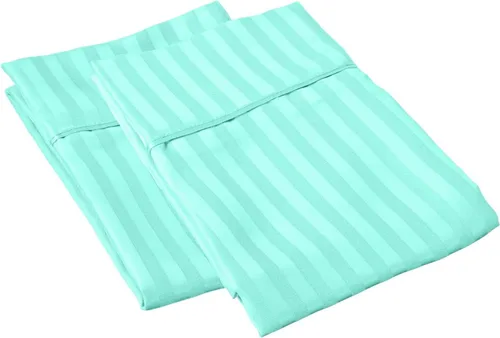 Vista 25 de Fundas de almohada de algodón peinado de 600 hilos (paquete de 2) tamaño estándar de 20 x 26 pulgadas, color azul aguamarina Azul Aqua (Solid)