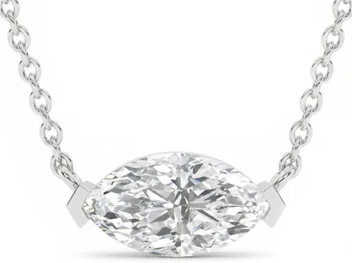 Vista 19 de La Joya 1/2-2 CT Lab Grown Diamond Necklace 14K White Gold Multi Shape Oro blanco