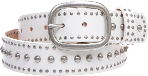 Vista 2 de beltiscool Cinturón de cuero con tachuelas de metal con hebilla ovalada para mujer