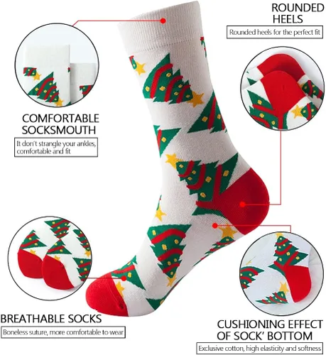 Vista 2 de DRASEX Calcetines de vestir coloridos para hombre, divertidos y divertidos, con patrón funky, calcetines casuales locos para hombres