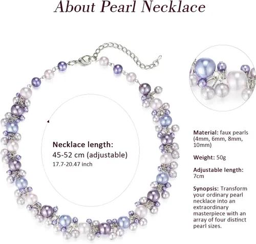 Vista 8 de Collar de perlas con cuentas, elegante gargantilla de perlas para mujer, joyería de moda, regalo de cumpleaños para mamá