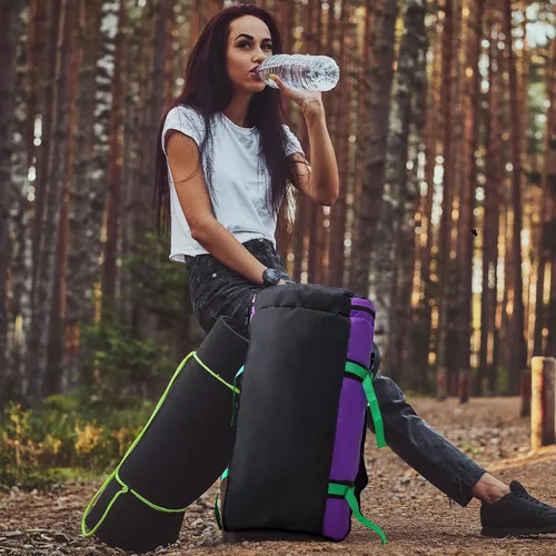 Vista 23 de MIER Mochila deportiva grande con compartimento para zapatos, resistente y resistente al agua, azul marino, 45L