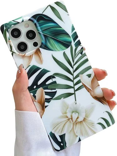 Vista 28 de Elegante funda con patrón de perlas compatible con iPhone, de borde rectangular, delgada, suave, de silicona de poliuretano termoplástico (TPU)