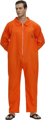 Vista 6 de Lehauya - Disfraz de astronauta para hombre, traje de vuelo del piloto, enterizo de prisionero, para Halloween, disfraces para adultos
