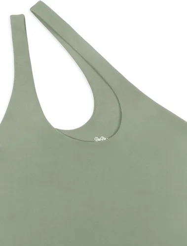 Vista 5 de REORIA - Body sexy para mujer, sin mangas, con corte frontal de un hombro y espalda descubierta