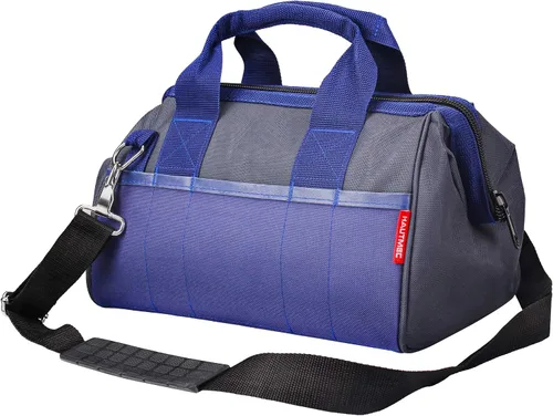 Vista 8 de HAUTMEC HT0184 - Bolsa de herramientas resistente de 24 pulgadas, bolsa de boca ancha de 21 bolsillos con marco de metal, base dura impermeable