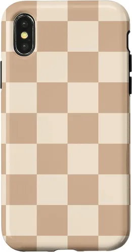 Vista 7 de Funda de tablero de ajedrez marrón beige claro para iPhone 14 Pro