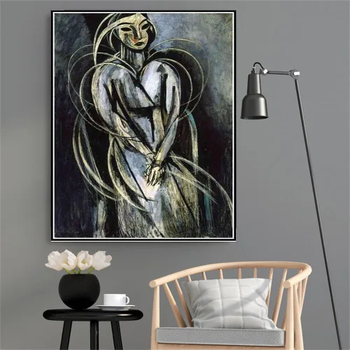 Vista 4 de Pintura de lorette con turbante y chaleco amarillo por Henri Matisse DIY Kit de pintura de diamantes para adultos, kit de pintura de diamante