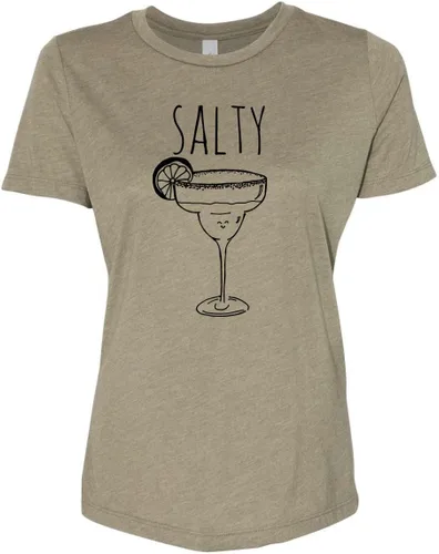 Vista 8 de Cute Women's Screen Printed Crew Neck Tee, Shirts With Sayings, Dusty Blue or Olive