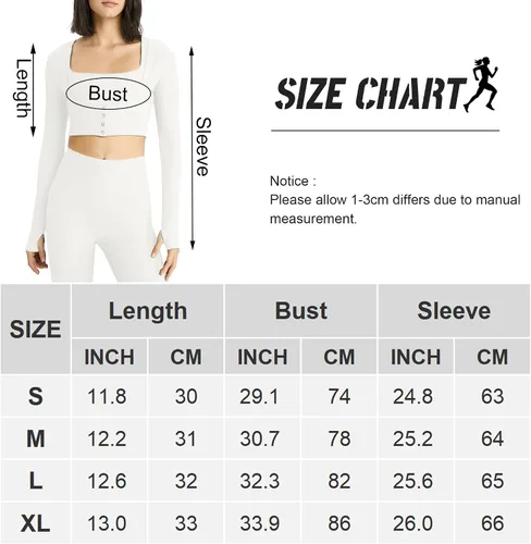 Vista 5 de Camiseta corta acanalada de manga larga para mujer, sin costuras, para yoga, con agujero para el pulgar, ciclismo