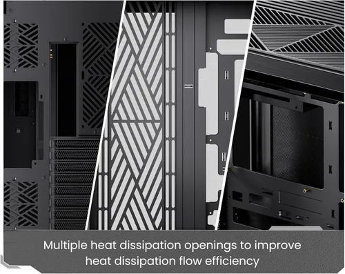 Vista 8 de JONSBO TK-4 Negro ATX PC Case, gabinete separado de la torre media de la computadora, vidrio envolvente bidoblado, aleación de aluminio, soporte