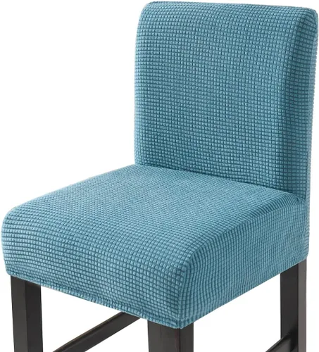 Vista 16 de Fundas para sillas de taburete, fundas elásticas para sillas de cocina, comedor, fundas para sillas de respaldo bajo con respaldo