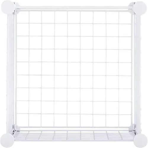 Vista 9 de Rubbermaid Juego de 3 cubos apilables de alambre de almacenamiento, fácil de montar, color blanco para armario/estantería/juguetes, organizador