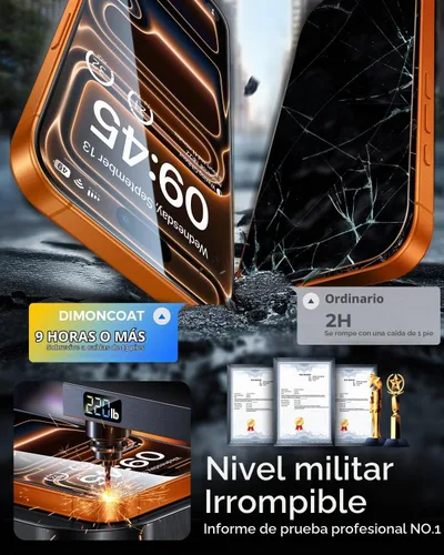 Vista 4 de DIMONCOAT Top 9H++ - Protector de pantalla de privacidad para iPhone 17 Pro Negro