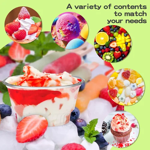 Vista 5 de 50 tazas de plástico transparente para postres de 5 onzas con tapa de cúpula, tazas desechables para helado y tazas de parfait, vasos de plástico