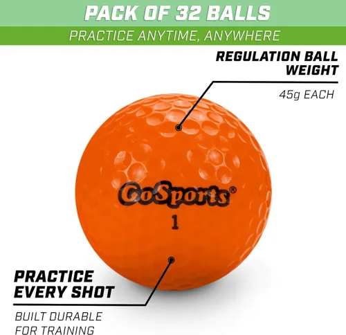 Vista 2 de GoSports - Pelotas de golf multiusos para jugar o practicar – Elige 16 o 32 paquetes con bolsa de mano