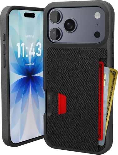 Vista 88 de Smartish Funda tipo cartera para iPhone 11 Pro - Wallet Slayer Vol. 2 [soporte protector delgado] tarjetero (seda) - Black Tie Affair