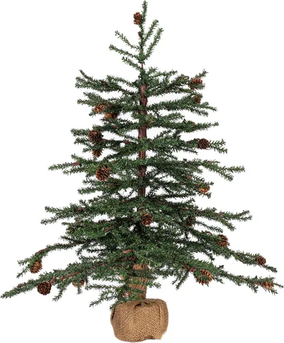 Vista 9 de vickerman Carmel árbol de Pino con conos de pino y 294 Base de PVC en Burlap., Plástico, Sin iluminar, 42