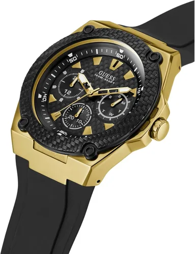 Vista 8 de Guess Reloj de cuarzo para hombre, acero inoxidable Negro/Tono Dorado/Negro