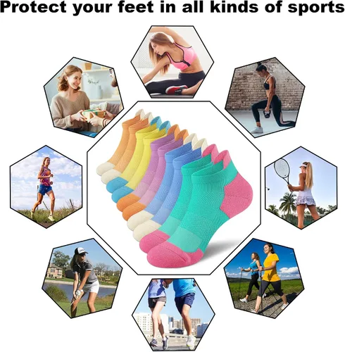 Vista 7 de SOMTWO Ankle Socks Women Running Athletic Low Cut Compression Socks 5-6 Pairs