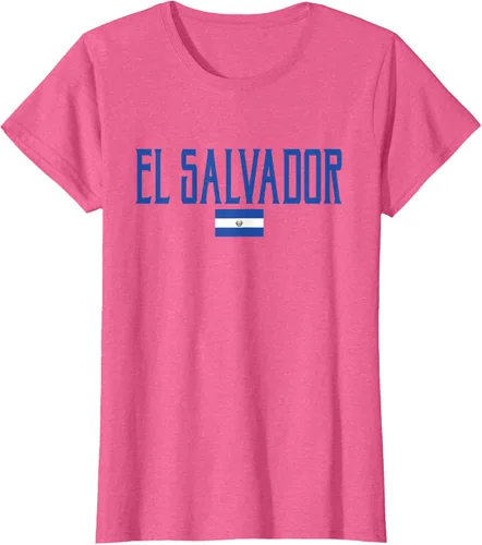 Vista 54 de Camiseta de texto azul con bandera de El Salvador, Negro, S