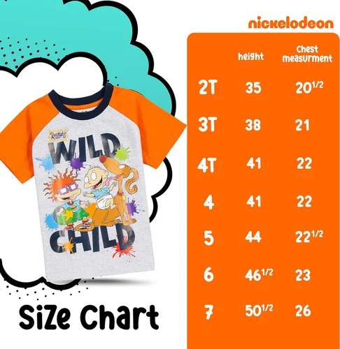 Vista 6 de Nickelodeon Pack Paw Patrol, Spongebob or Rugrats 3 Pack Boy's Graphic Tees, Cute Short Sleeve T-Shirts 3 Pack