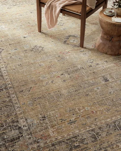 Vista 5 de Loloi Magnolia Home de Joanna Gaines, Colección Millie MIE-03 Oro/Carbón, 2 pies 3 pulgadas x 3 pies 10 pulgadas, Alfombra decorativa de 0,25