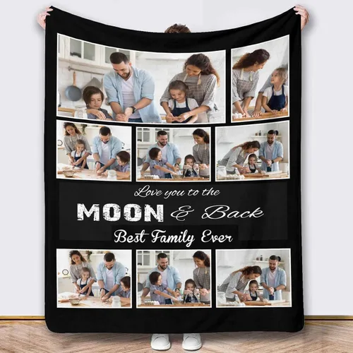Vista 30 de Mantas de fotos personalizadas, 10 fotos personalizadas, mantas de imagen personalizadas, regalos para hermana, papá, mamá, hija, hijo