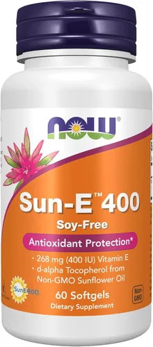 Vista 8 de NOW Suplementos, Sun-E™ 400 UI con d-alfa tocoferol de aceite de girasol sin OMG, 120 cápsulas blandas