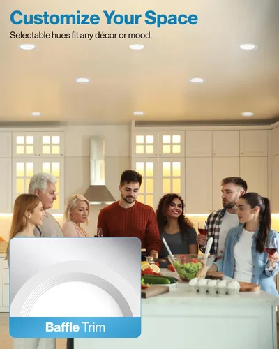 Vista 2 de Sunco - Paquete de 24 luces LED empotrables de 4 pulgadas, luces empotrables sin lata, borde deflector, 850 LM, 10 W, luz diurna de 5000 K