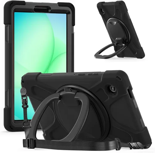 Vista 38 de 360 Rotation Case for Galaxy Tab ActivePro/Tab Active4 Pro/Active 5 Pro 10.1" Sturdy Cover Rotate Ring Stand Shoulder Carrying Strap Hand Strap