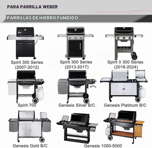 Vista 2 de 7638 Spirit Grill Rejillas de repuesto para Weber Spirit II E-310 E-330 GS4 Parrilla Weber Spirit E310 Grill Grate 300 Series 65906 Rejillas