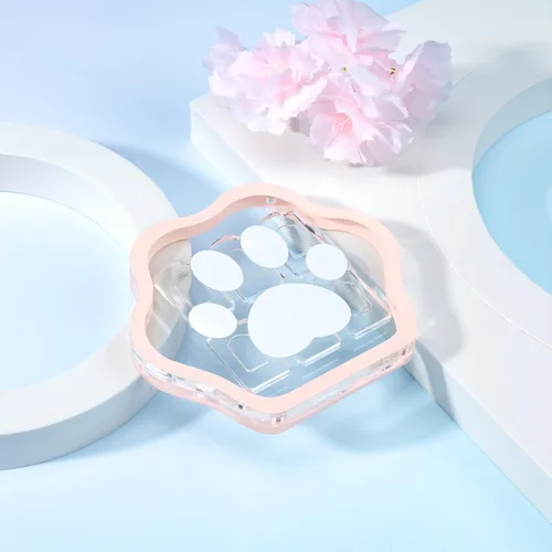 Vista 6 de U Core Cute Cat Paw Game Card Case Compatible with Nintendo Switch- Transparent Hard Shell Game Card Holder for Switch Card Storage with 6 Game Card