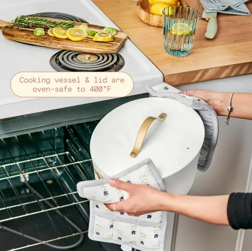 Vista 6 de 10 en 1 6 cuartos de galón eléctrico multi-cocina blanco glaseado por Drew Barrymore