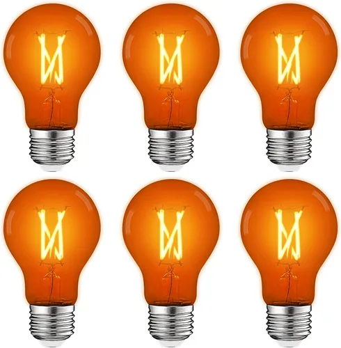 Vista 12 de LUXRITE Bombilla LED A19 Edison verde, 4.5 W (equivalente a 60 W), filamento de vidrio de color, certificación UL, base estándar E26