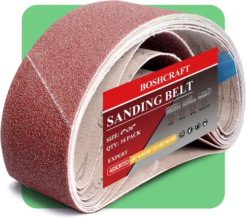 Vista 12 de BOSHCRAFT - Cinturón de lijado de 1 × 30 pulgadas, papel de lijado 60/80/120/180/240/400 granos surtidos de óxido de aluminio para lijadora