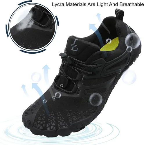 Vista 4 de L-RUN - Zapatos deportivos para el agua, calzado acuático unisex con sensación descalza para natación, senderismo, caminar