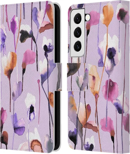 Vista 109 de Head Case Designs Officially Licensed Ninola Abstract Poppies Lilac Floral Leather Wallet Case Compatible with Samsung Galaxy A07 4G