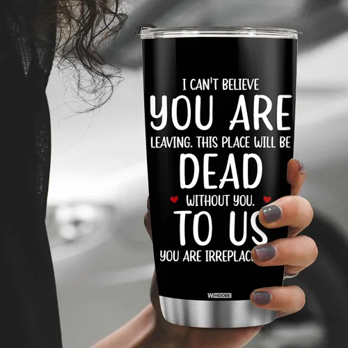 Vista 4 de WHIDOBE Regalos para compañeros de trabajo para mujeres, hombres, You Are Dead To Us Tumbler Goodbye Coworker New Job Going Away Regalo