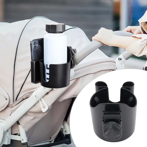 Vista 9 de Portavasos universal para cochecito de bebé, 2 en 1, con soporte para teléfono celular para exteriores