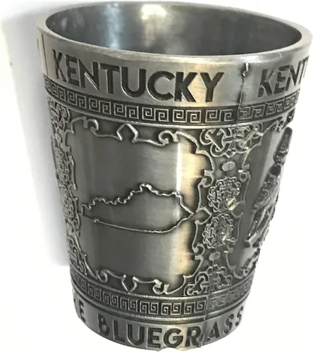 Vista 4 de States Souvenir Metal Shot - Diseño de peltre de vidrio – Texas Nashville Indiana Iowa St. Louis Chicago Kentucky Ohio Illinois - Disparo de metal