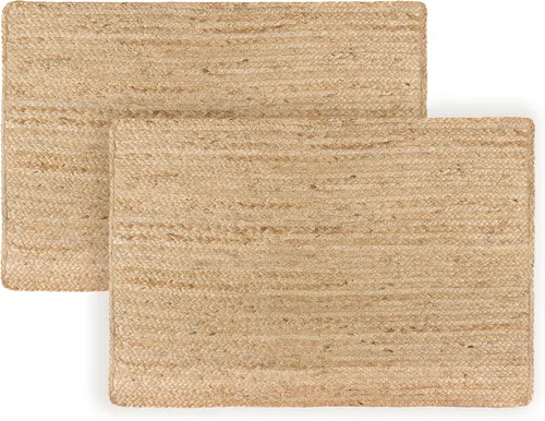 Vista 12 de RedEarth · Alfombra rectangular - 2'x3' de yute natural trenzada con respaldo antideslizante - Alfombra boho tejida a mano para dormitorio, cocina