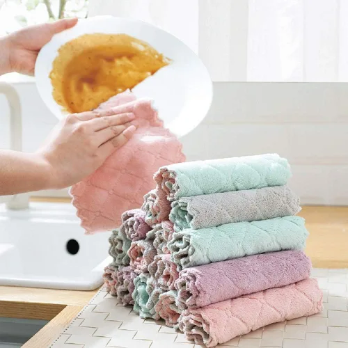 Vista 2 de 6 paños superabsorbentes de microfibra para cocina de alta eficiencia, vajilla, limpieza del hogar, toalla, herramientas de kichen, gadgets cosina