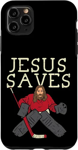Vista 13 de Jesus Save Ice Hockey Goalie Religious Christian Goaltender Case for iPhone 17
