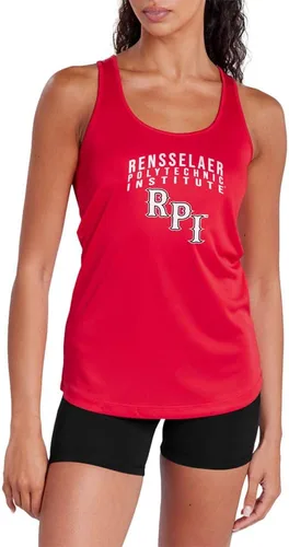 Vista 187 de Camiseta deportiva sin mangas oficial de NCAA Collegiate para mujer, con espalda cruzada, colección con logotipo primario