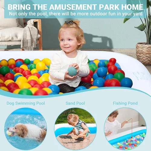 Vista 5 de Piscina GooMood Piscina Inflable Piscina Sobre Tierra (45'' x 33'' x 13'')