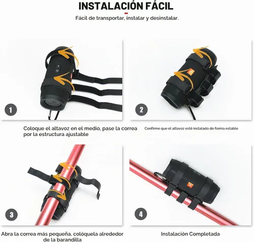 Vista 6 de Soporte de altavoz portátil para altavoces Bluetooth inalámbricos con circunferencia de 7.5''-12.5'', correa ajustable impermeable, soporte